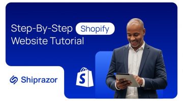 A man checking step by step shopify website tutorial on an iPad.